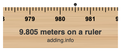 9.805 meters on a ruler 9.805 meters on a ruler