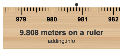 9.808 meters on a ruler