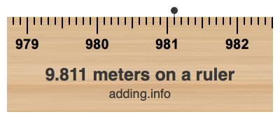 9.811 meters on a ruler