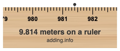 9.814 meters on a ruler