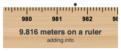 9.816 meters on a ruler