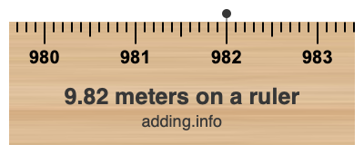 9.82 meters on a ruler