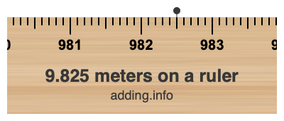 9.825 meters on a ruler