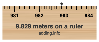 9.829 meters on a ruler