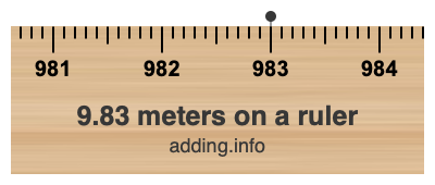 9.83 meters on a ruler