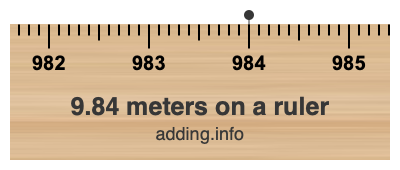 9.84 meters on a ruler