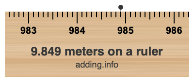 9.849 meters on a ruler