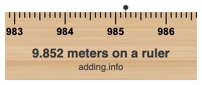 9.852 meters on a ruler
