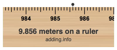9.856 meters on a ruler