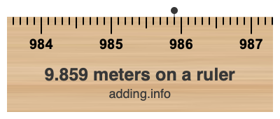 9.859 meters on a ruler