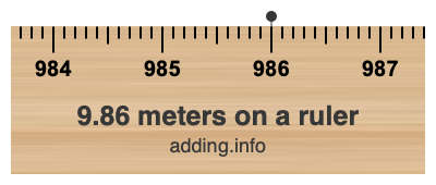 9.86 meters on a ruler