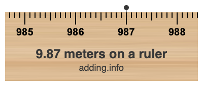 9.87 meters on a ruler