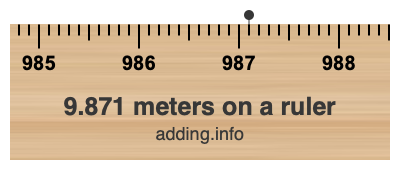 9.871 meters on a ruler