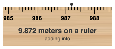 9.872 meters on a ruler