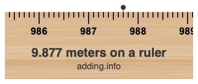 9.877 meters on a ruler