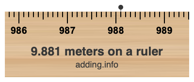 9.881 meters on a ruler