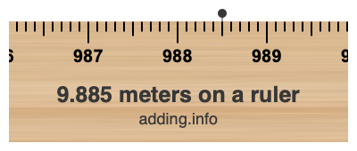 9.885 meters on a ruler