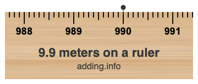 9.9 meters on a ruler 9.9 meters on a ruler