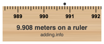9.908 meters on a ruler
