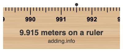9.915 meters on a ruler 9.915 meters on a ruler