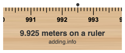 9.925 meters on a ruler