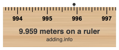 9.959 meters on a ruler