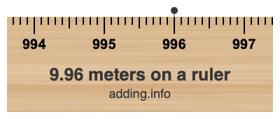 9.96 meters on a ruler
