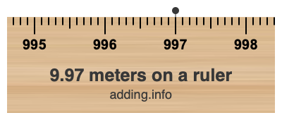 9.97 meters on a ruler