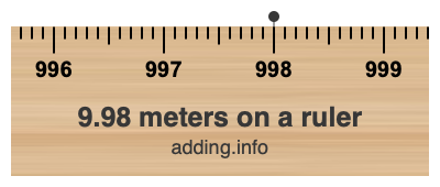 9.98 meters on a ruler