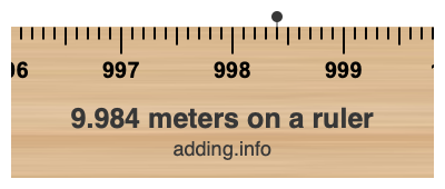 9.984 meters on a ruler