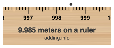 9.985 meters on a ruler 9.985 meters on a ruler