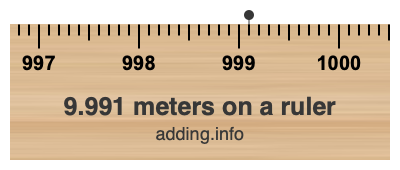 9.991 meters on a ruler 9.991 meters on a ruler
