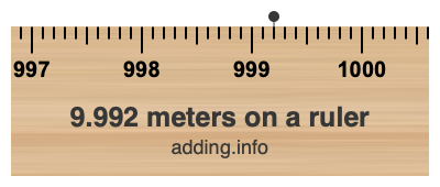 9.992 meters on a ruler