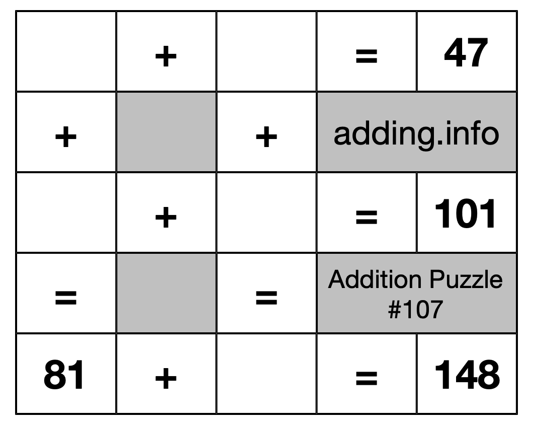 Addition Puzzle #107