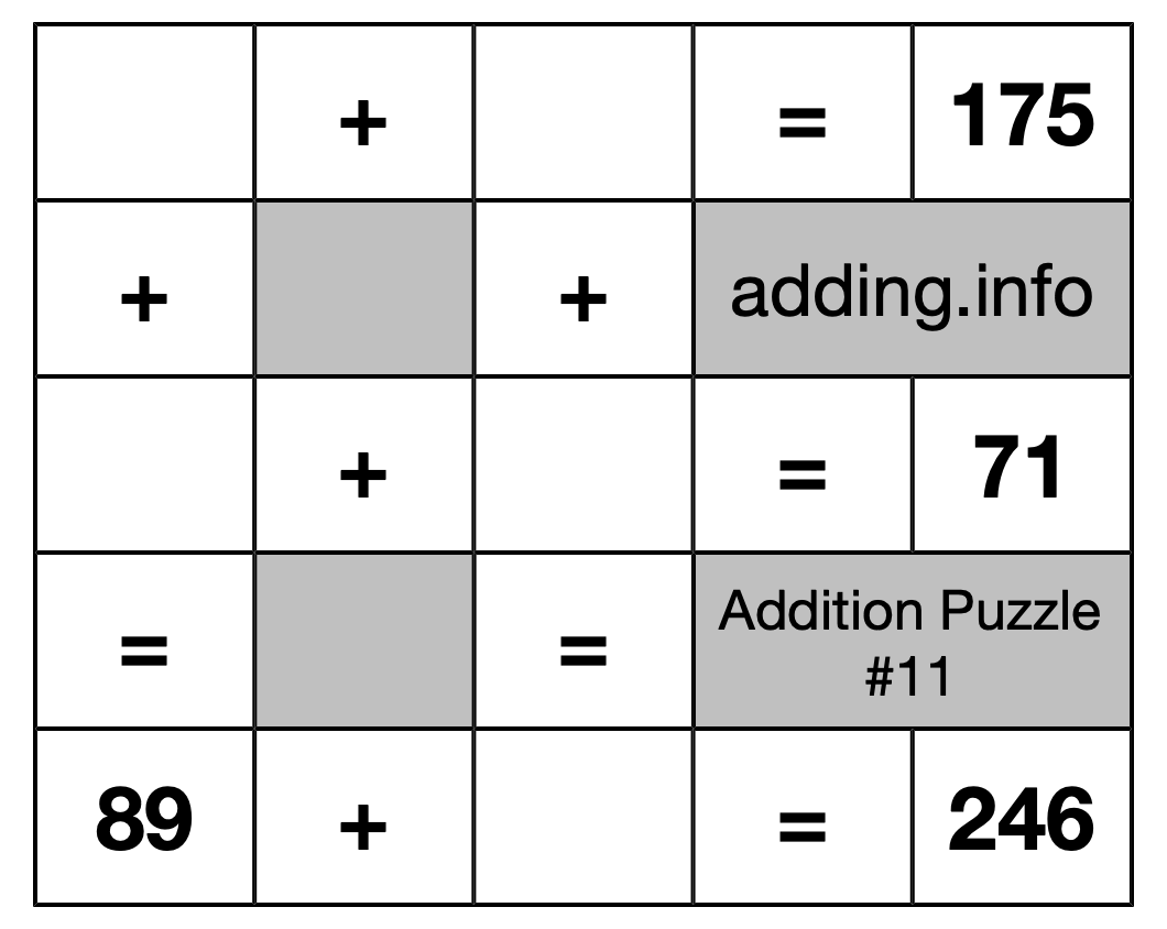 Addition Puzzle #11