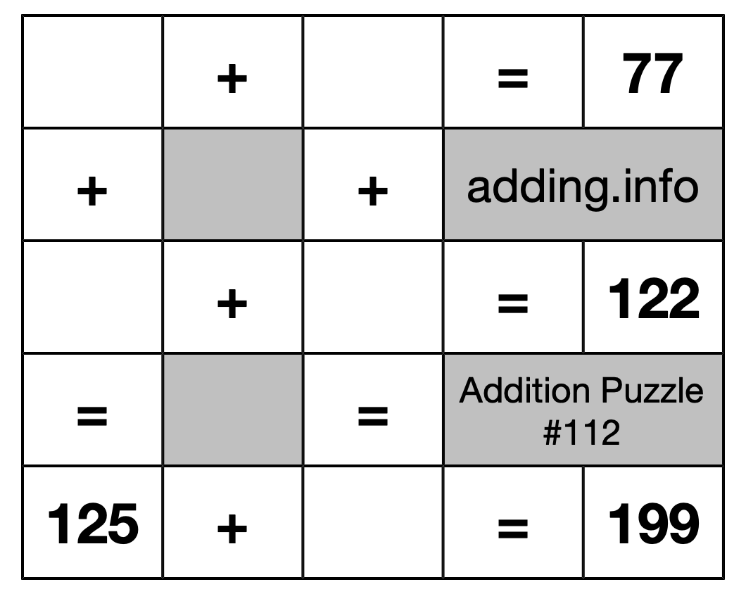 Addition Puzzle #112