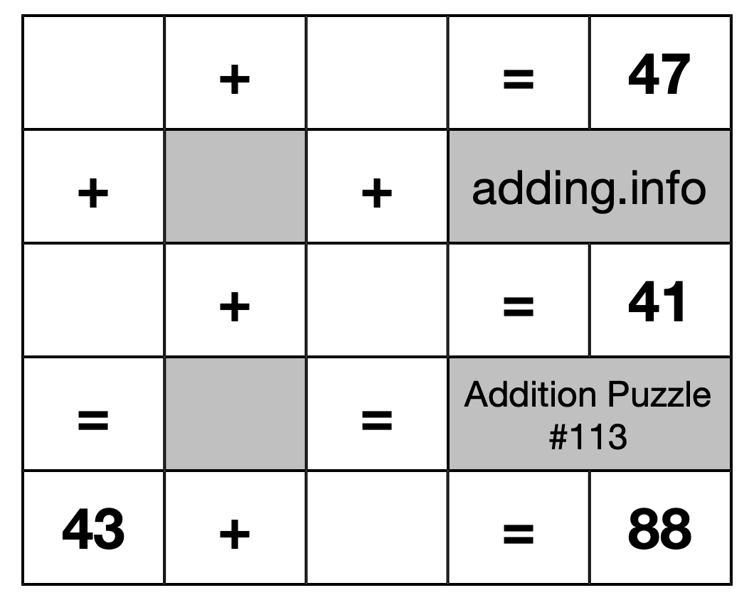 Addition Puzzle #113
