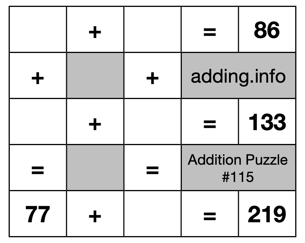 Addition Puzzle #115