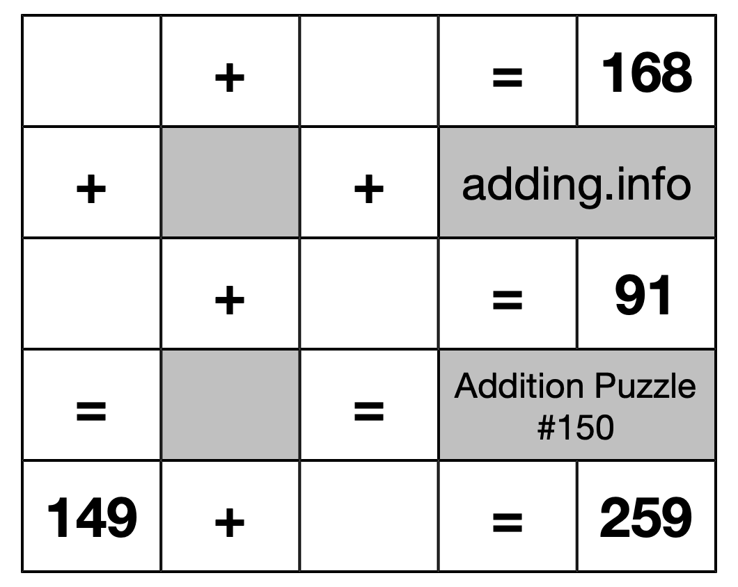 Addition Puzzle #150