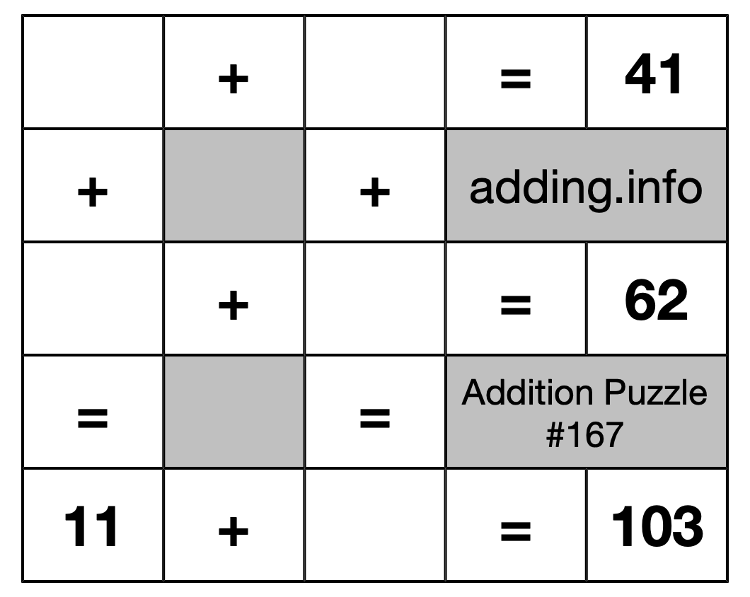 Addition Puzzle #167