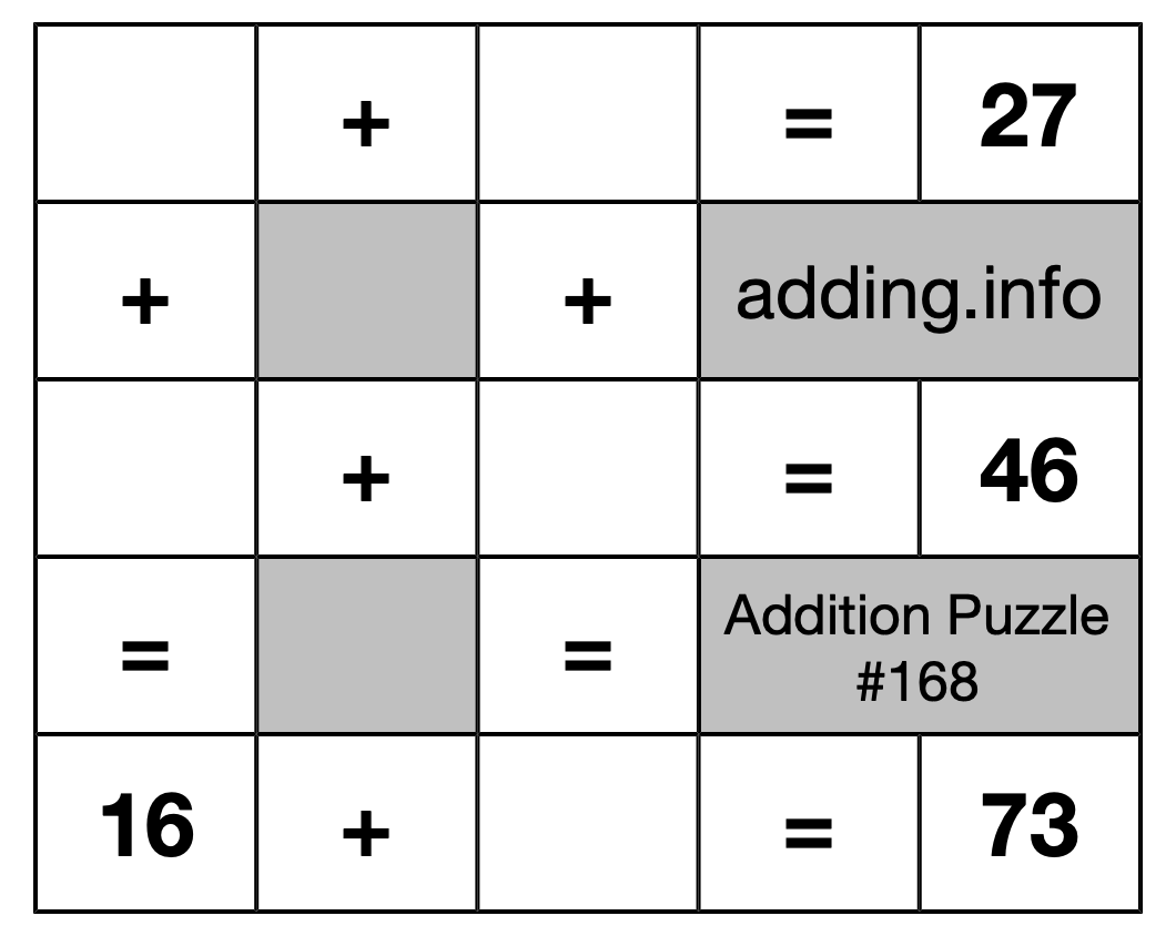 Addition Puzzle #168