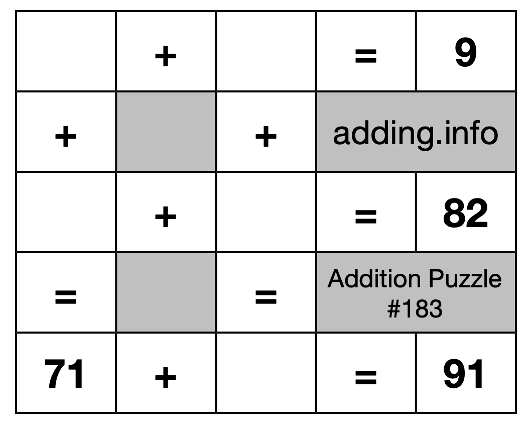 Addition Puzzle #183