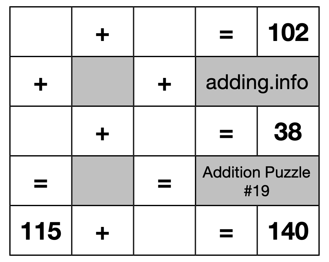 Addition Puzzle #19