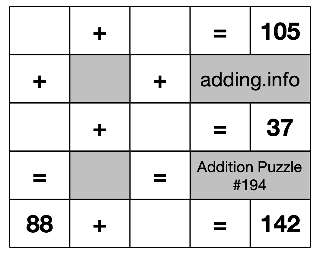 Addition Puzzle #194