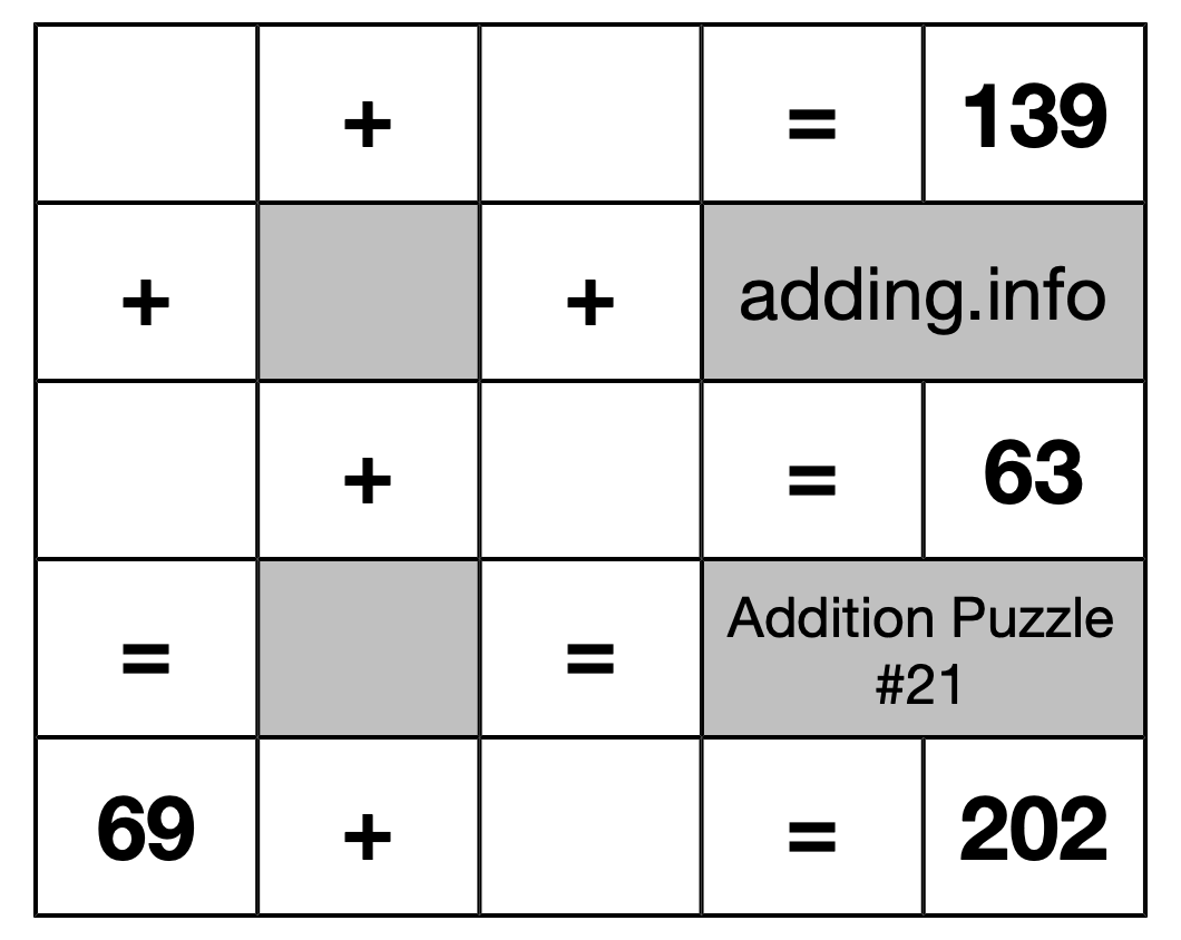 Addition Puzzle #21