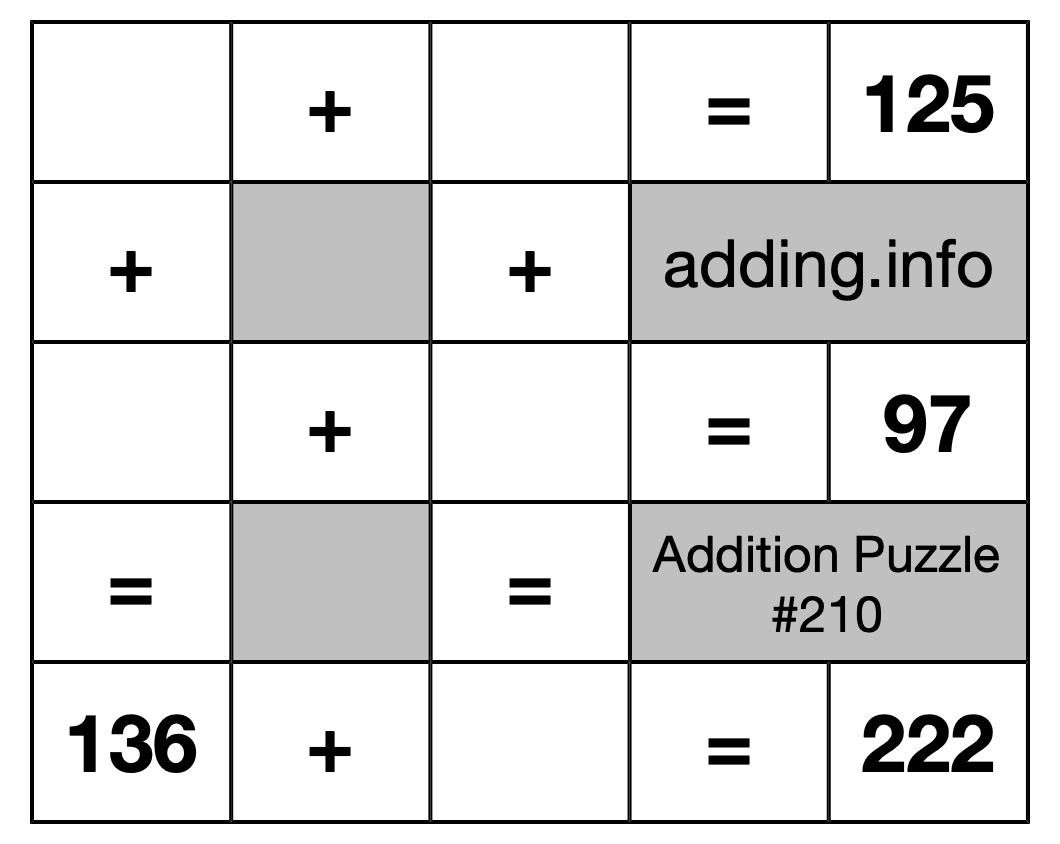 Addition Puzzle #210