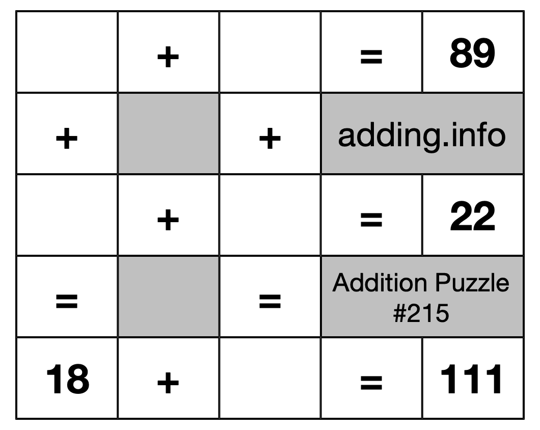 Addition Puzzle #215