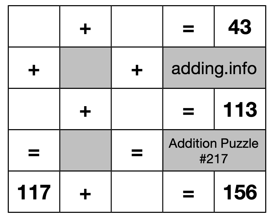 Addition Puzzle #217