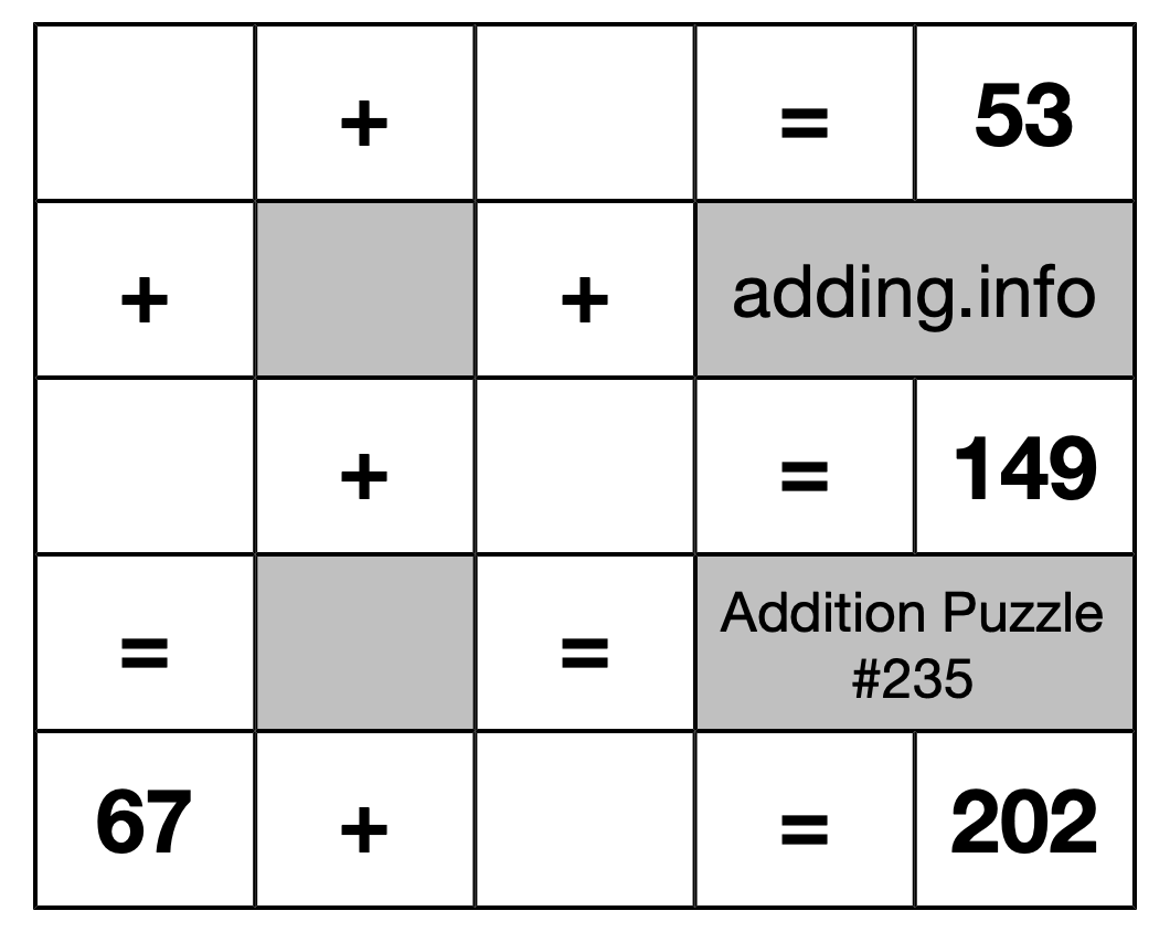 Addition Puzzle #235