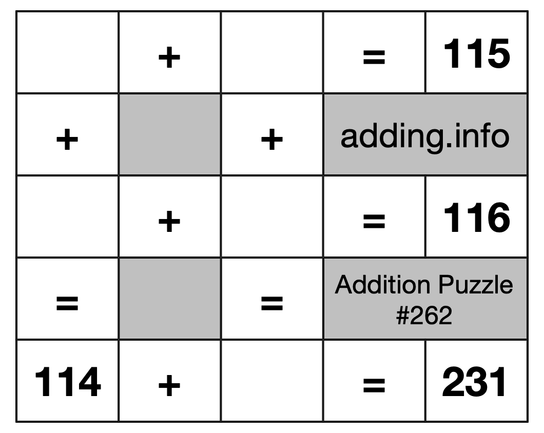 Addition Puzzle #262